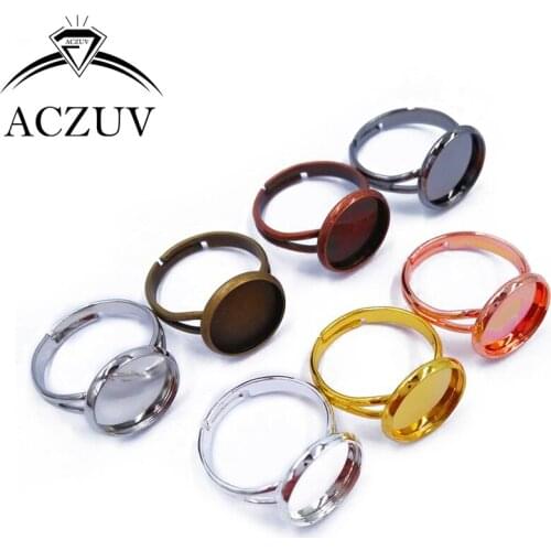 100piece Lot Bezel Blank Adjustable Ring Base Cabochon Settings 10mm-12mm-14mm-16mm-18mm-20mm Optional Jewelry Making Findings