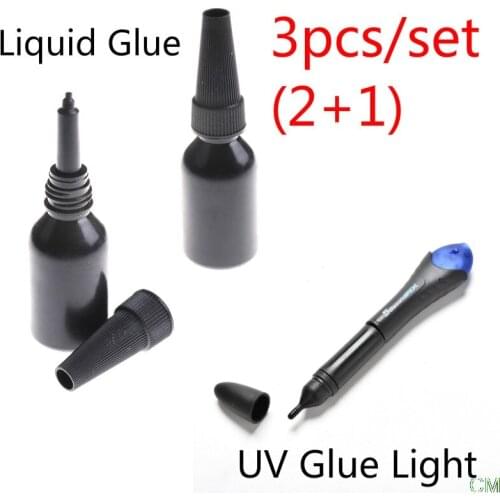 2Pcs/set Industrial 5Metal Second Fix Liquid Glue With UV Light Refill Bottle Glass Plastic LED Adhesive Touch Screen Wood