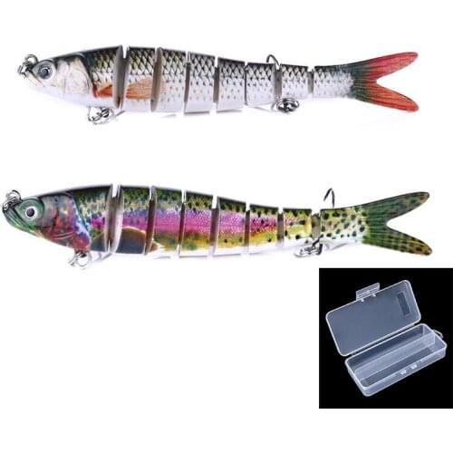 2PCS Box Kit 13.7cm 27g Sinking Wobblers Fishing Lures Set 8 Segments Crankbait Hard Artificial Bait box Kit Swimbait Pike Lure