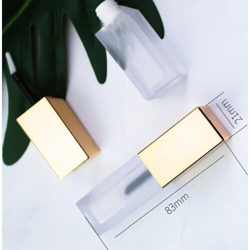 50pcs Frosted gold cap square lip glaze tube Liquid eyeshadow packaging tubes Concealer empty tube packaging material wholesell