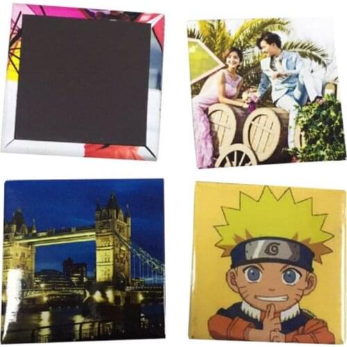 53*53mm Square magnetic button badge material without pictures / 500sets wholesale