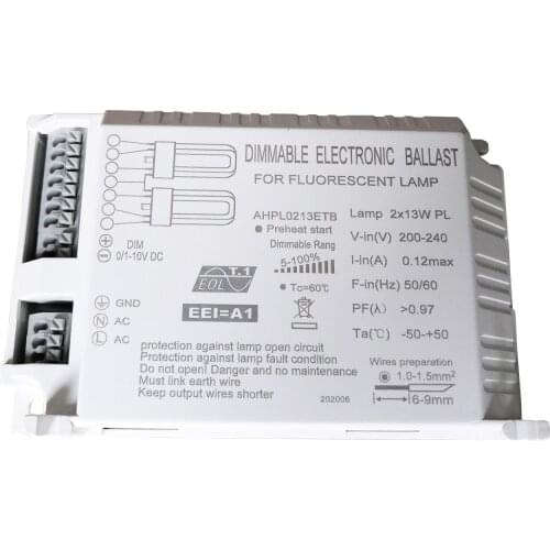 AOHUI AHPL0213ETB 220V 13WX2 PLC 4Pins Plug Lamp 0/1-10VDC Dimmable Electronic Ballast