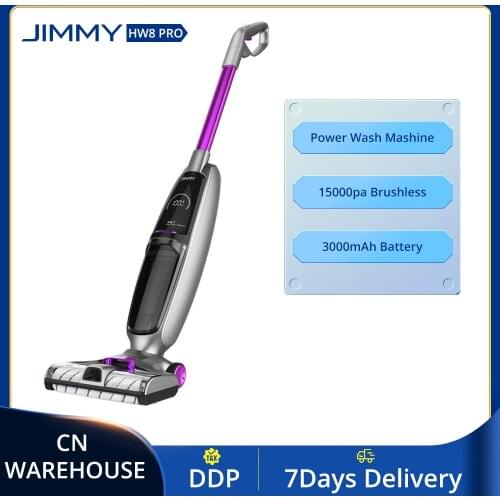 CN DDP JIMMY PowerWash HW8 Pro Cordless Dry Wet Smart Vacuum Washer Cleaner 15000pa Brushless Digital Motor 3000mAh 35Mins Time