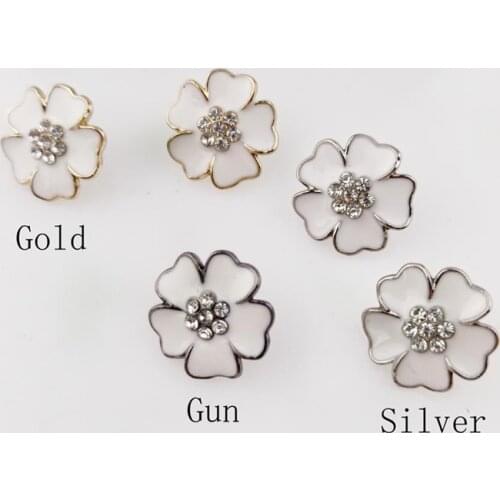 19mm Border Flower Rhinestone Garment Rivets Bracelet Cap Stud Leather Craft Bag Hat Belt Shoe Jeans Wallet Chocker Accessories