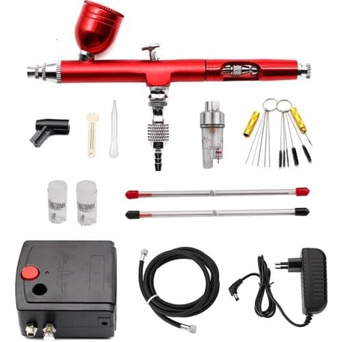 Dual Action Airbrush Spray Gun Air Compressor Kit Art Painting Tattoo Manicure Craft Cake Spray Model Air Brush Nail Tool Set