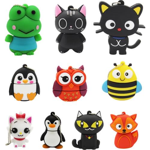 TEXT ME 64GB cute cartoon Penguin owl fox style usb flash drive usb 2.0 4GB 8GB 16GB 32GB vreative pendrive gift