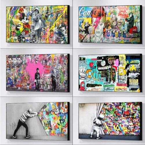 Banksy Graffiti Art Diamond Painting Diamond Inlaid Diamond Mosaic DIY Full Diamond Embroidery Home Decoration