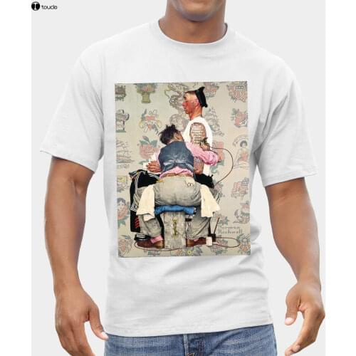 O-Neck Hipster Tshirts ARTIST TATTOO NORMAN ROCKWELL LOGO T-SHIRT NEW PRINT Print T Shirt Men