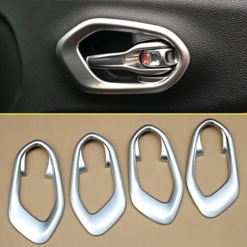 Chrome Fit For Jeep Cherokee KL 2014 - 2018 2019 Accessories Inner Door Handle Bowl Cup Cover Cap Trim Molding ABS Parts
