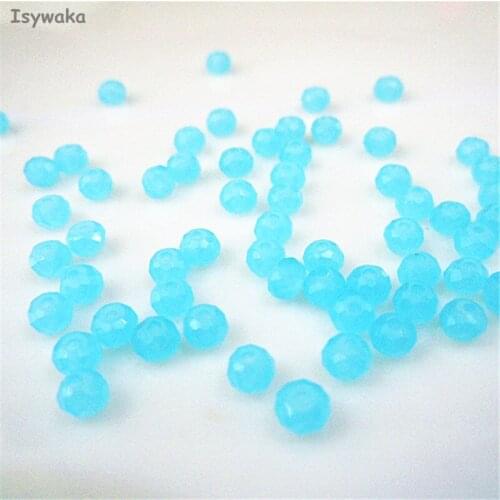 Isywaka Non-hyaline Blue Color 3*4mm 145pcs Rondelle Austria faceted Crystal Glass Beads Loose Spacer Round Beads for Jewelry