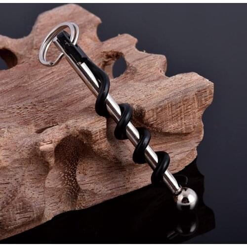 Metal Corkscrew Foldable Red Wine Universal Portable Pocket Keychain Lightweight Camping Dinner Outdoor Accessories Self-defense