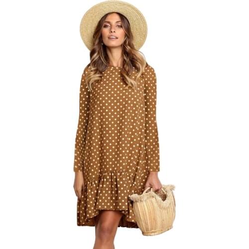 Midi Long Sleeve Polka Dot Dress Women 2020 Vestidos Autumn Winter Sexy Party Dress Plus Size Vintage Elegant Mini Office Dress
