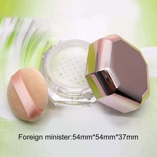 0.28 OZ Reusable Loose Powder Compact Container DIY Face Powder Makeup Jar with Powder Puff and Net Sifter and Lids