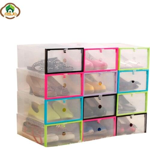 Msjo Shoe Box Transparent Drawer Shoe Storage Box Organizer Stackable For Home Clothing Underwear Makeup Storage Box Organizer