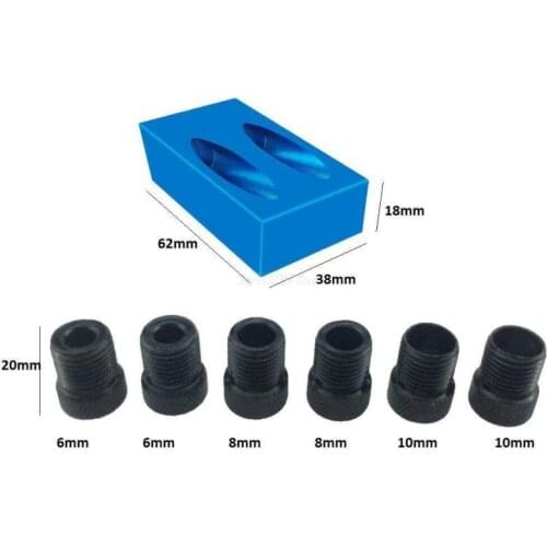 Pocket Hole Jig Kit Oblique hole puncher 6/8/10mm Drive Adapter Punch locator For Wood Working & Joinery Woodworking DIY Tool