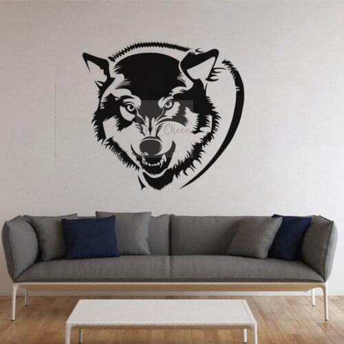 Wild Animal Wolf Wall Sticker Home Living Room Decoration Fiercely Wolf Head Wall Vinyl Decals Animals Theme Wall Poster AC010