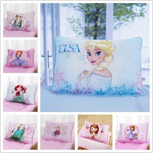 Disney 100% Cotton Pillowcases Cartoon frozen Elsa Anna Mickey Minnie Princess blue Pillow Cover Decorative Pillowssham 30x45cm