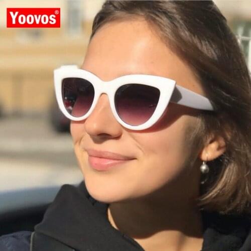 RBRARE Retro Thick Frame Cat Eye Sunglasses Women Ladies Fashion Brand Designer Mirror Lens Cateye Sun Glasses For Female
