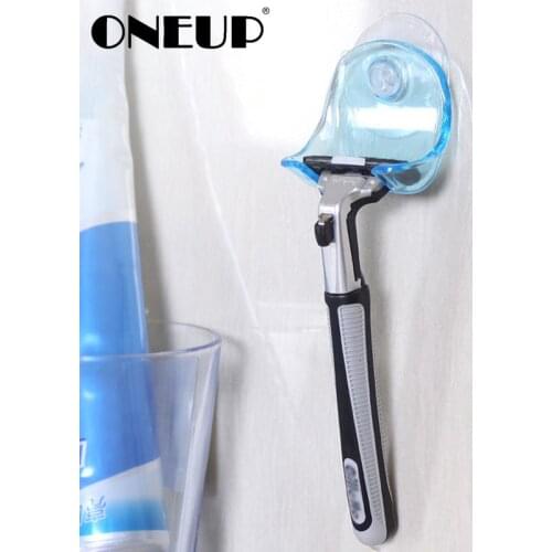 ONEUP Shaver Toothbrush Holder Washroom Wall Sucker Suction Cup Hook Razor Bathroom Suction Holder Rack Bathroom Accessories