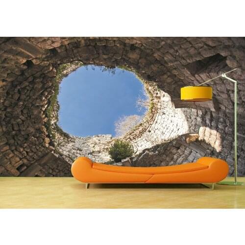 Custom Wallpaper Murals Wall Mountain Cave Hole Landscape Self Adhesive Vinyl Wall Sticker Poster Wall Paper Home Decor