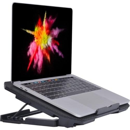 12-17 Inch Portable Ultra-Slim Laptop Cooler Cooling Pad Stand with 2 Quiet Fans and LED Screen 4 Heights Adjustment
