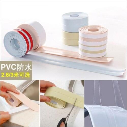 PVC Widen Waterproof Mildew Tape Adhesive Kitchen Sink Seat Mildew Sticker Toilet Slot Plaster Wall Stickers