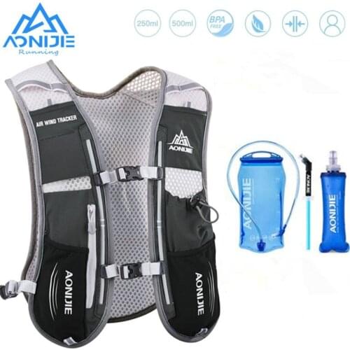 AONIJIE 5L Hydration Backpack Rucksack Bag Vest Harness with 1.5L Water Bladder 500ml Soft flask Hiking Camping Running Marathon