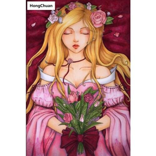 Cartoon Flower Girl Baby Square Round Diamond Painting Cross Stitch 5D DIY Rhinestone Mosaic Embroidery New Year Christmas Gift