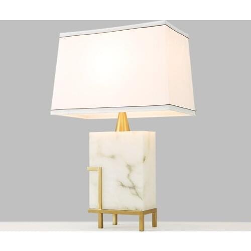 Modern new Chinese designer hotel lobby club model room living room dining room bedroom simple marble table lamp