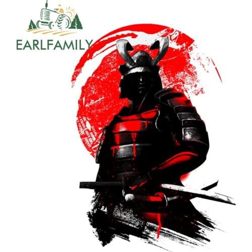 EARLFAMILY 13cm x 9.7cm for Samurai Vinyl Car Wrap Stickers Motorcycle Decal Trunk Windshield Car Door Protector Campervan Decor