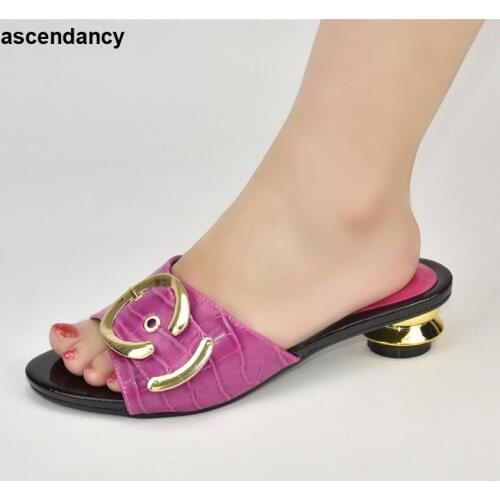 Nigeria New 2021 Womens Slippers Summer Wedding Slippers Women Plus Size Women Shoes 43 Italian Women Party Pumps Slip On