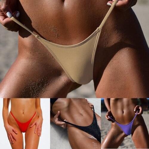 Women Sexy Bikini Swimming pants Beach Bathing fashion Thong solid color Swimwear Bottom Swimsuit Hot Sale G-string
