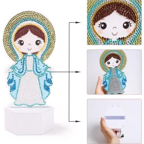 ZOOYA DIY Diamond Painting Led Light Lamp Special Shaped Diamond Mosaic Girl Actor Cross Stitch Embroidery Diamond Art Home Gift