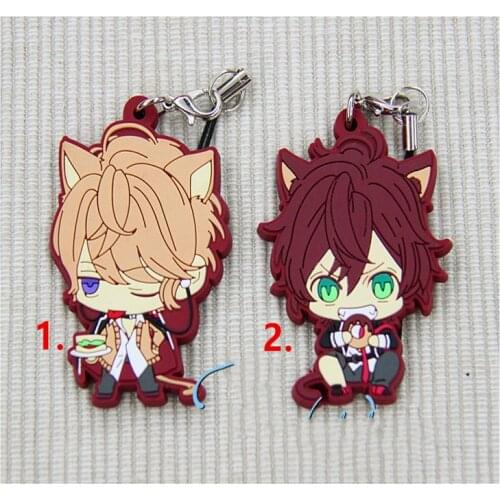 1pcs Anime Keychain Diabolik Lovers Donuts Sakamaki Ayato Sakamaki Shu Cake Phone Strape Pendant Keyring Portachiavi Keychain