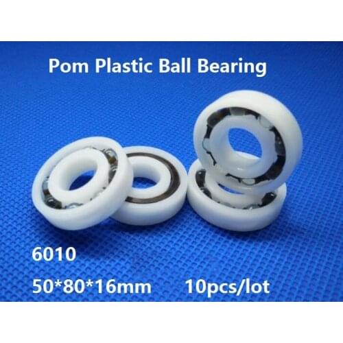 10pcs/lot 6010 50×80×16 mm POM plastic with Glass balls Nylon Cage Deep groove ball bearing 50*80*16mm