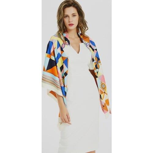 130*130cm TOP Silk Scarf 21 styles Free Shipping Ins Scarves Women Foulard Square Hijab Scarf Ladies Shawl wrap female hijab