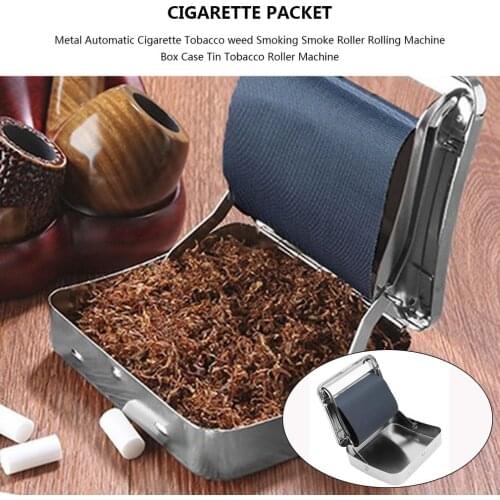 2018 NEW Creative Design 88*79*22mm Metal Automatic Cigarette Tobacco weed Smoking Smoke Roller Rolling Machine Box Case Tin