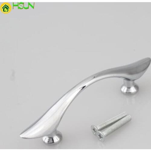 64mm Shiny Silver Drawer Cabinet Pull Knob 2.5" Bright Chrome Dresser Cupboard Door Handle Modern Simple Furniture Hardware Pull