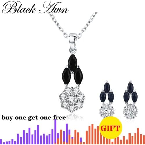 [BLACK AWN] Real 925 Sterling Silver Jewelry Womens Cute Elegant Flower Necklaces Pendants KN011