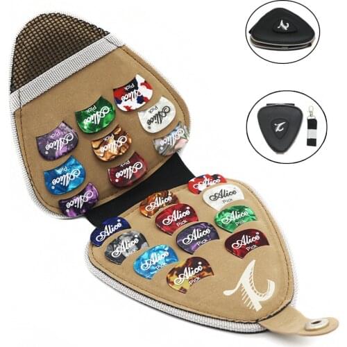 BATESMUSIC Guitar Pick Holder Case Bag with 24pcs Acoustic Electric Guitar Colorful Picks