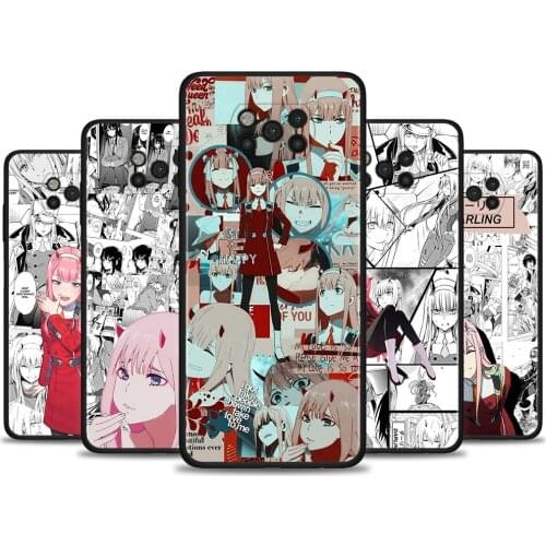 Black Cover For Xiaomi Poco X3 M3 CC9 Pro X3NFC F3 F1 A3 A2 CC9E Note 10 Lite Case Soft Fundas Zero two Darling in the franxx