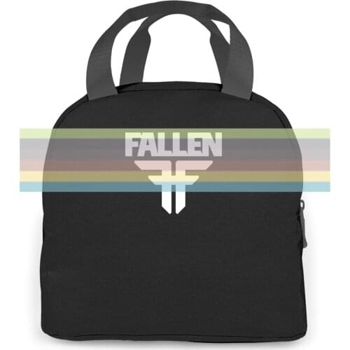 FALLEN SKATE "Rise with The Fallen" Black :M-L--X-3 Cool women men Portable insulated lunch bag adult