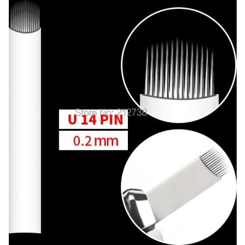500pcs 0.2mm Microblading Needles 9 1112 14 16 18 PinCF/U Permanent Makeup Eyebrow Tattoo Needles Blade For 3D Embroidery Pen