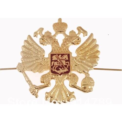 SURPLUS USSR RUSSIAN FEDERATION LARGE DOUBLE-HEADED EAGLE METAL BADGE