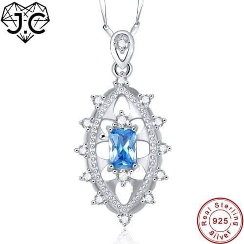 J.C Women Dating Highly Recommend Marquise Shaped Emerald & Blue Topaz Pendent Solid 925 Sterling Silver Necklace Fine Jewelry