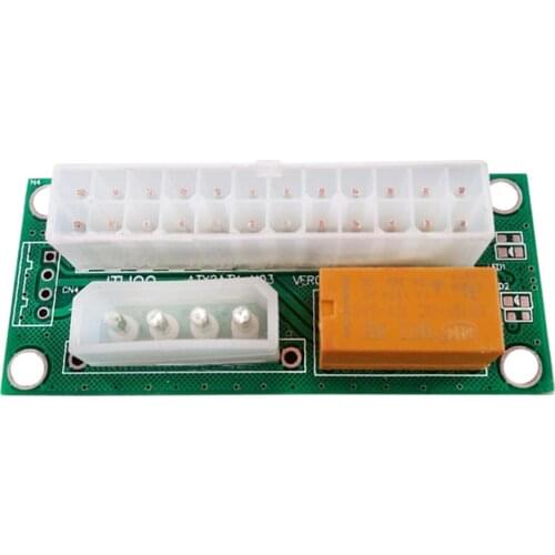 24Pin to 4P PSU Power Supply Connector Adapter Triple Relay Add to PSU Synchronous Starter Extender Cable Card