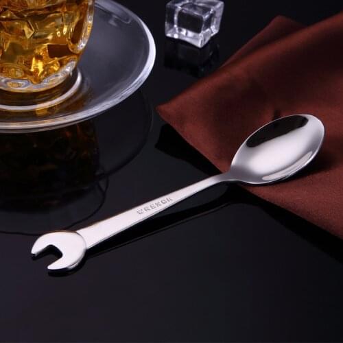Creative Wrench Shape Tea Fork Spoon 304 Stainless Steel Dinner Spoon Fork For Tableware Family Camping Kitchen Accessories
