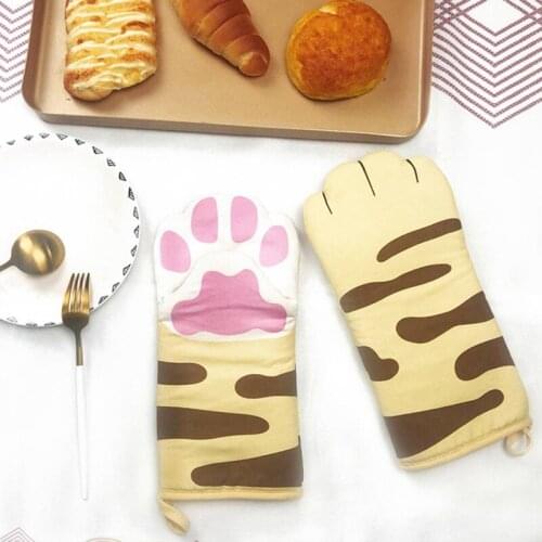 Creative Cat Paws Oven Long Mitts Claw Baking Gloves Anti-scald Microwave Heat Resistant Insulation Non-slip Animal Kitchen Tool