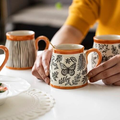 Black and White Retro Simple Series Afternoon Tea Set European Stripe Polka Coffee Cup Plate Set Dessert Plate