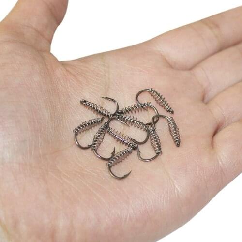 10Pcs/lot High Carbon Steel Spring Hook Barbed Swivel Carp Jig Fly Fishing Hooks With Hole For Fishing Tackle Accessories Jig
